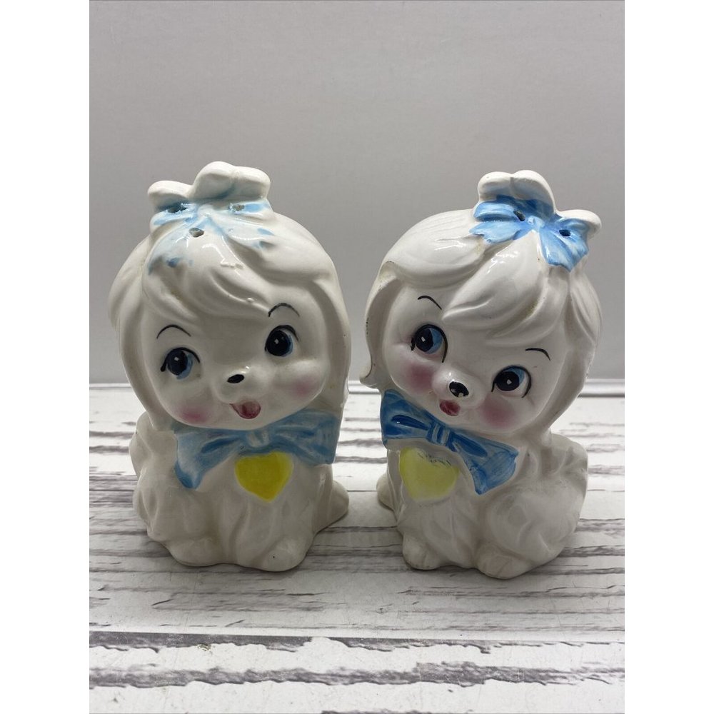 Vintage Lefton Mr Toodles Maltese Ceramic Dog Salt